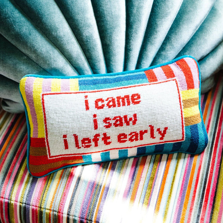 I Came I Saw Needlepoint Pillow - Lockwood Shop - Furbish Studio