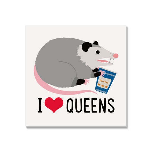 I Heart Queens Opossum Coaster - Lockwood Shop - Rock Scissor Paper
