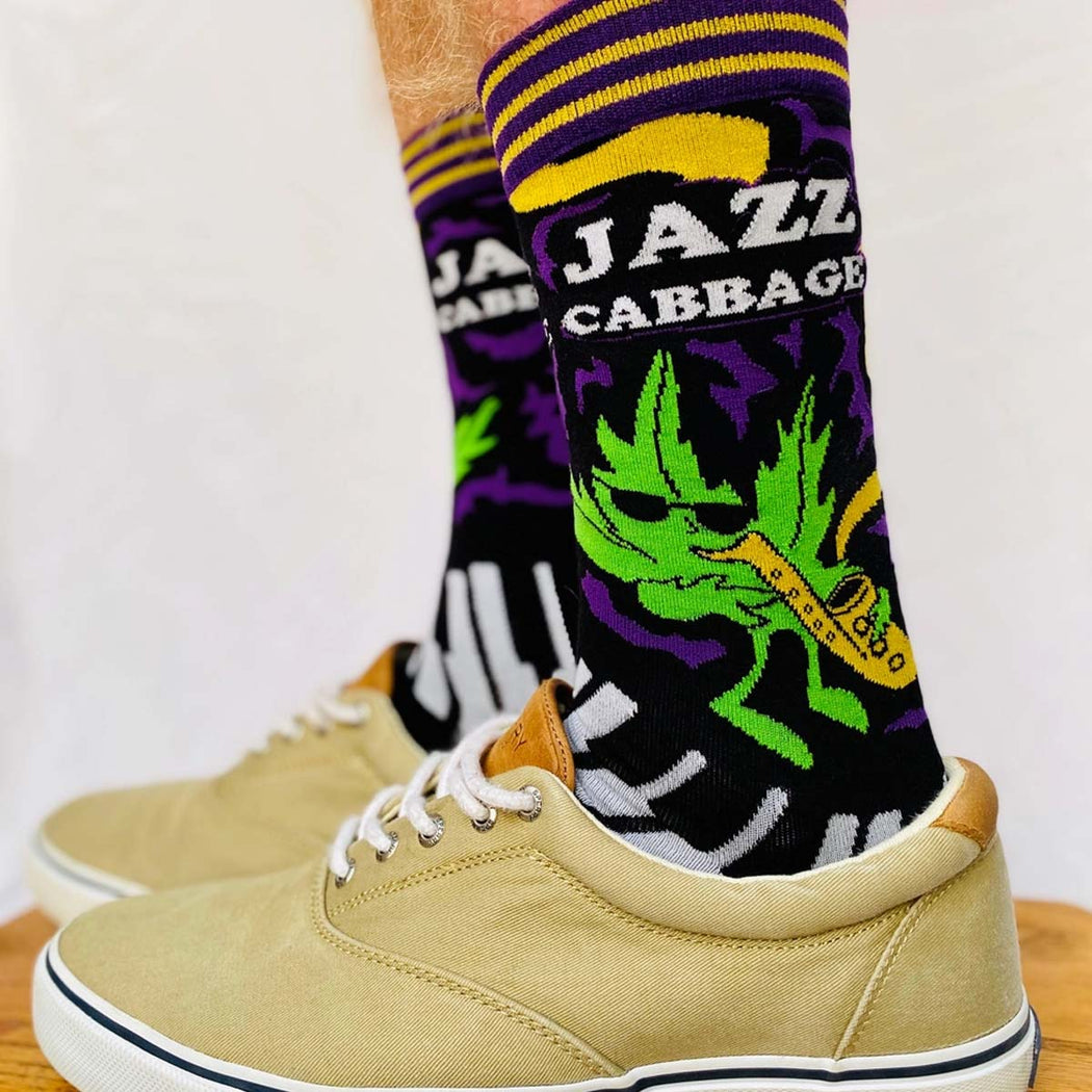 Jazz Cabbage Men's Crew Socks - Lockwood Shop - Groovy Things co