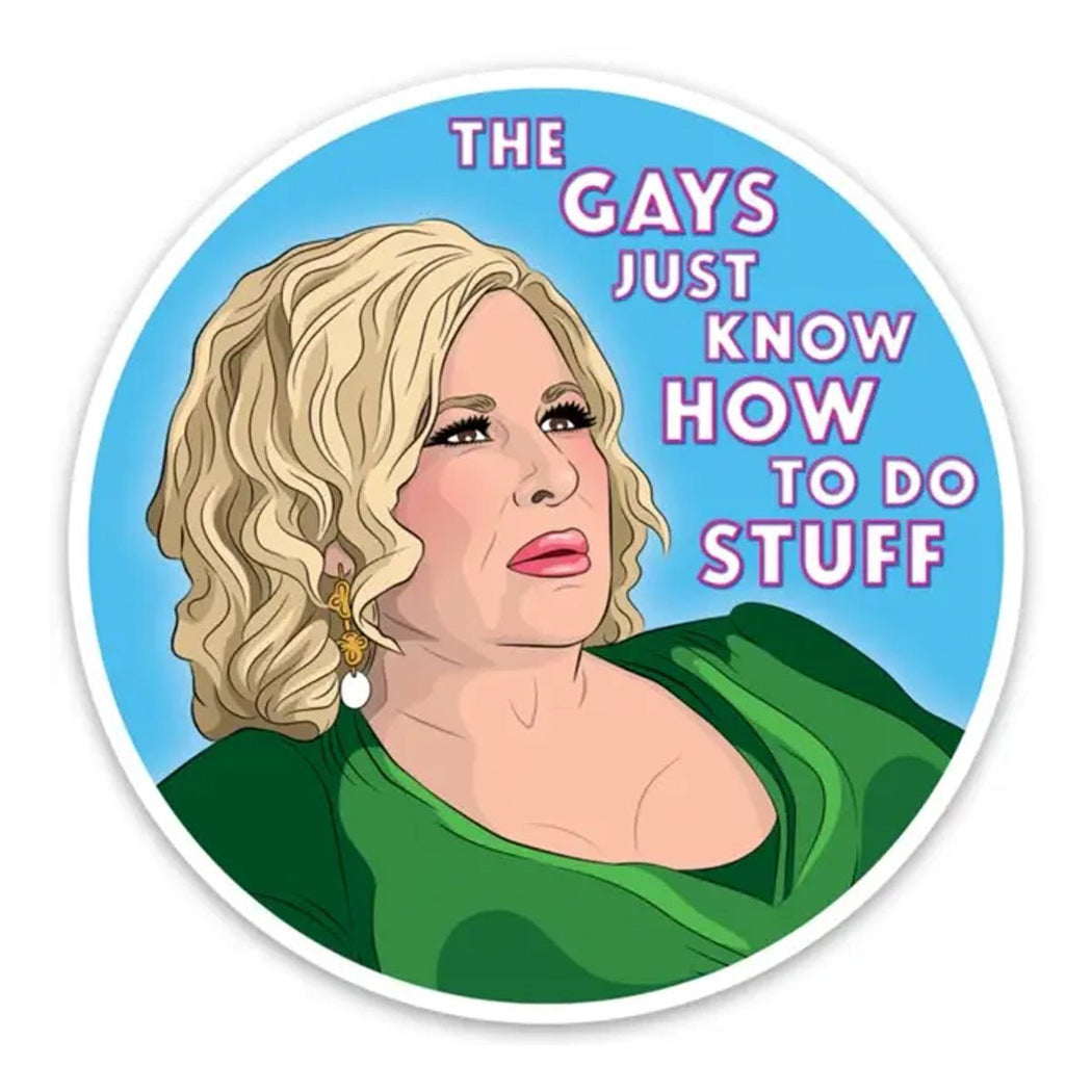 Jennifer Coolidge Gays Do Stuff (Die Cut Sticker) - Lockwood Shop - The Found