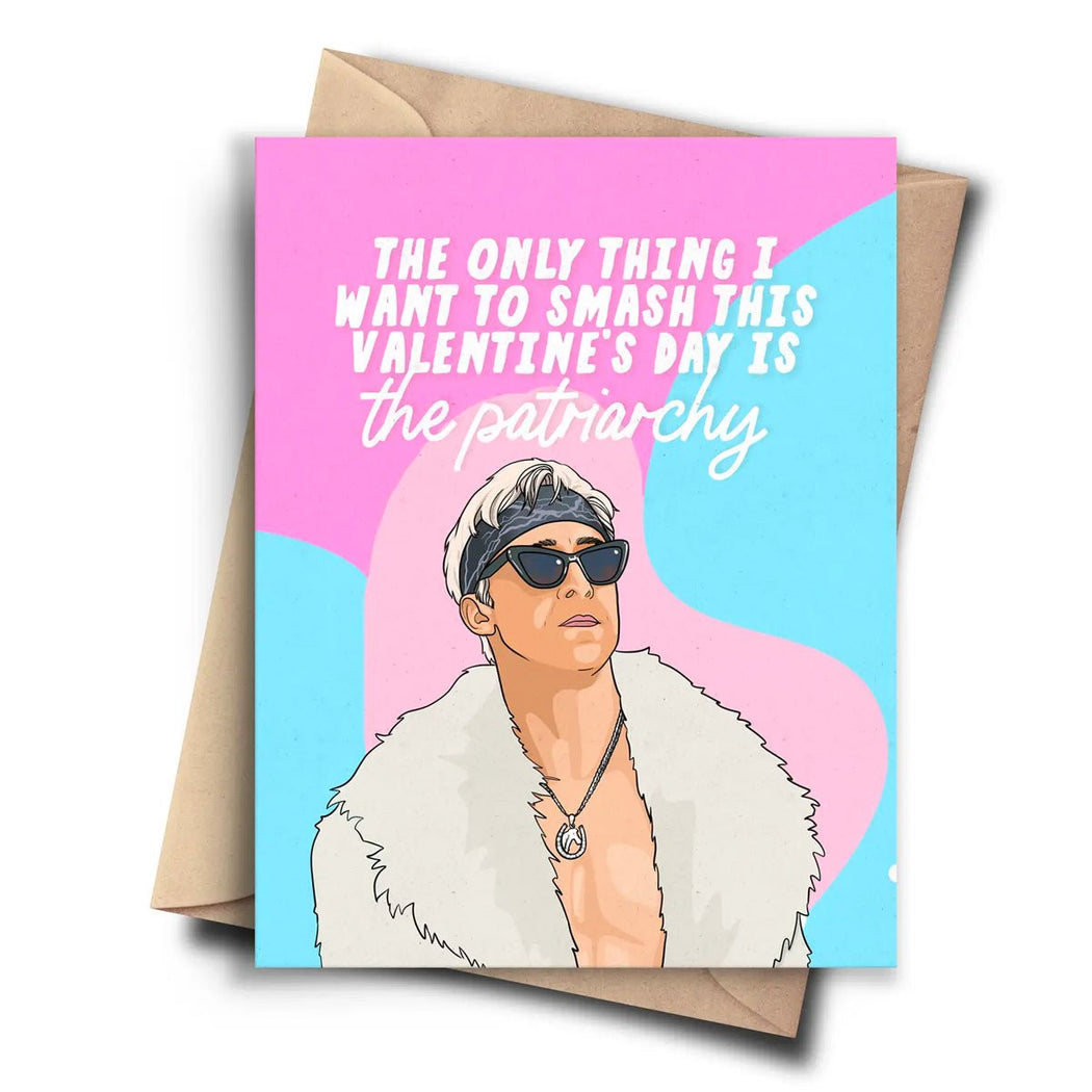 Ken Smash the Patriarchy Valentine Card - Lockwood Shop - Pop Cult Paper