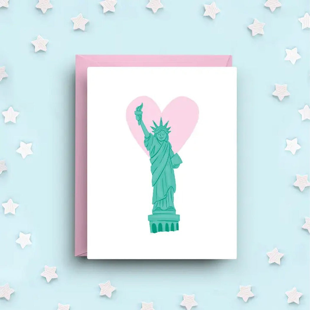 Lady Liberty Heart Greeting Card - Lockwood Shop - Nicole Marie Paperie