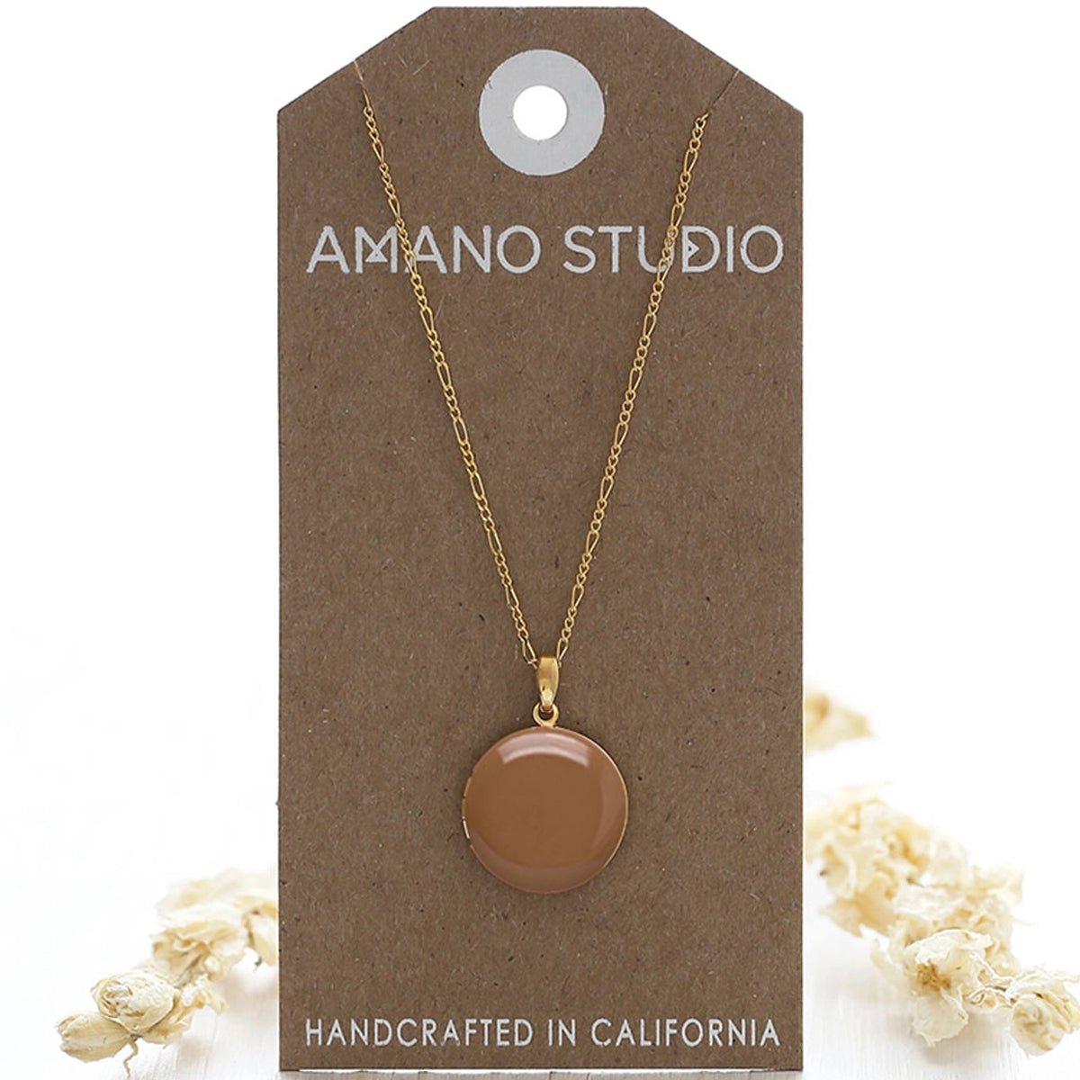 Large Round Enamel Locket - Lockwood Shop - Amano