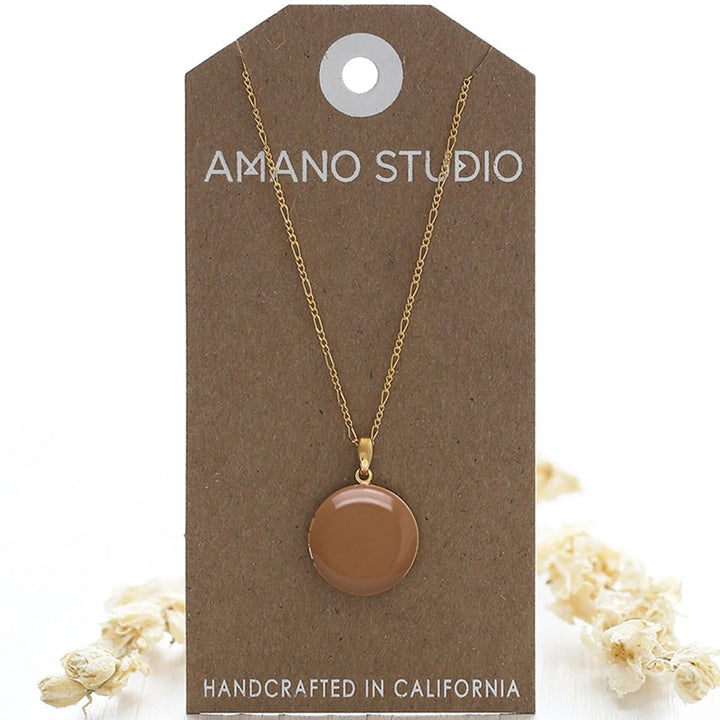 Large Round Enamel Locket - Lockwood Shop - Amano