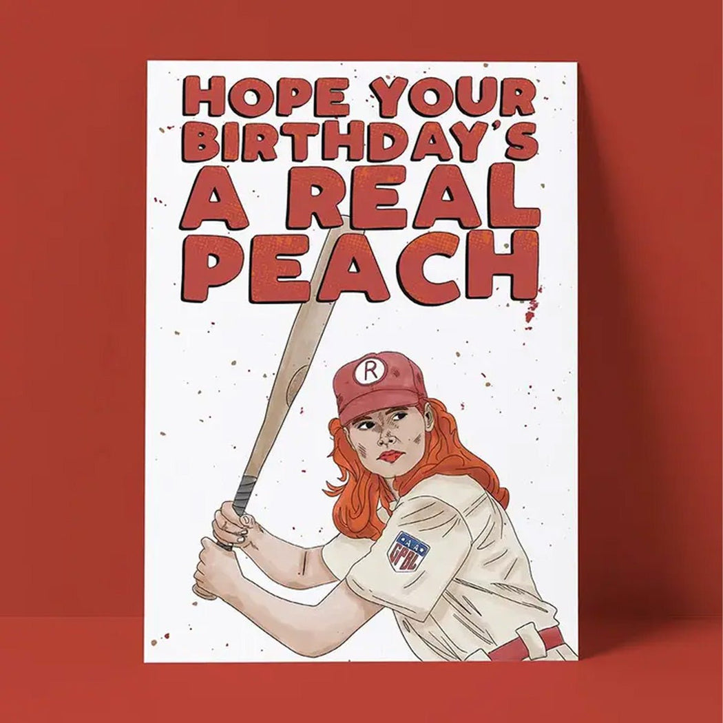 League of Their Own Peach Birthday Card - Lockwood Shop - Pretty Good Cards