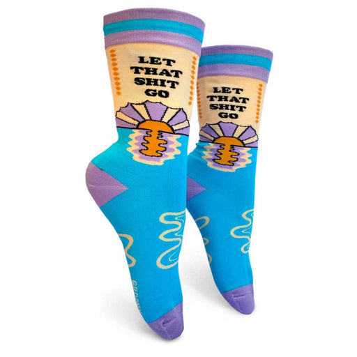 Let That Shit Go Women's Crew Socks - Lockwood Shop - Groovy Things co