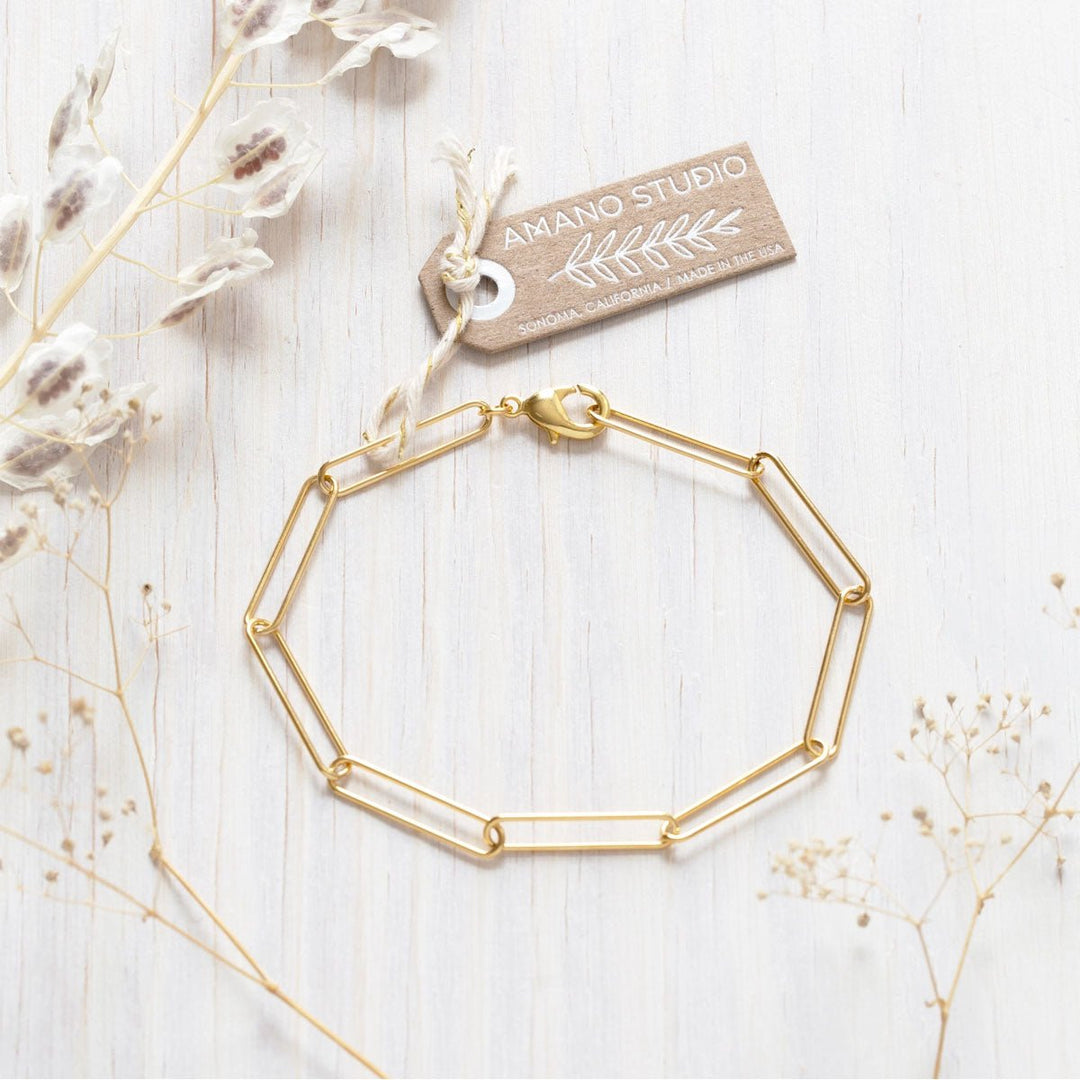 Long Link Paperclip Chain Bracelet - Lockwood Shop - Amano