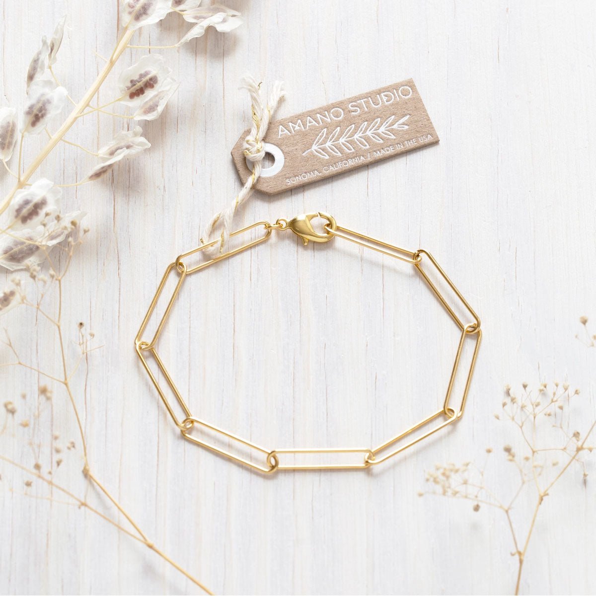 Long Link Paperclip Chain Bracelet - Lockwood Shop - Amano