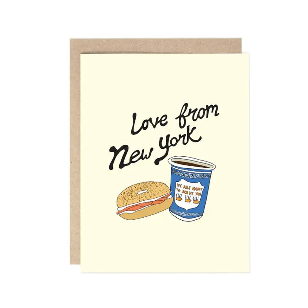 Love from NY Bagel Greeting Card - Lockwood Shop - Drawn Goods