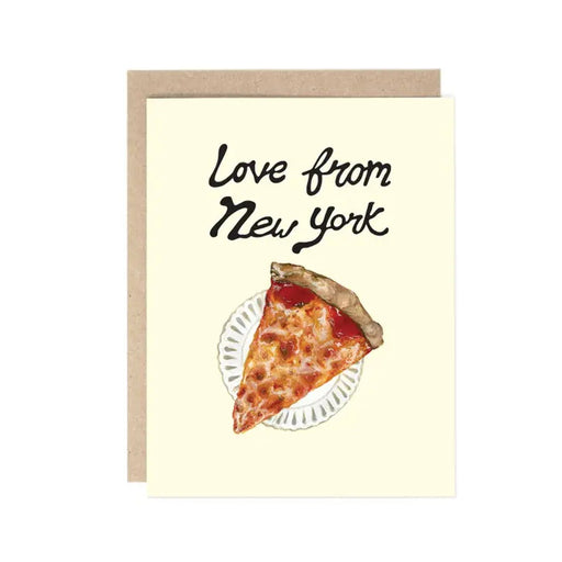 Love from NY Pizza Greeting Card - Lockwood Shop - Drawn Goods