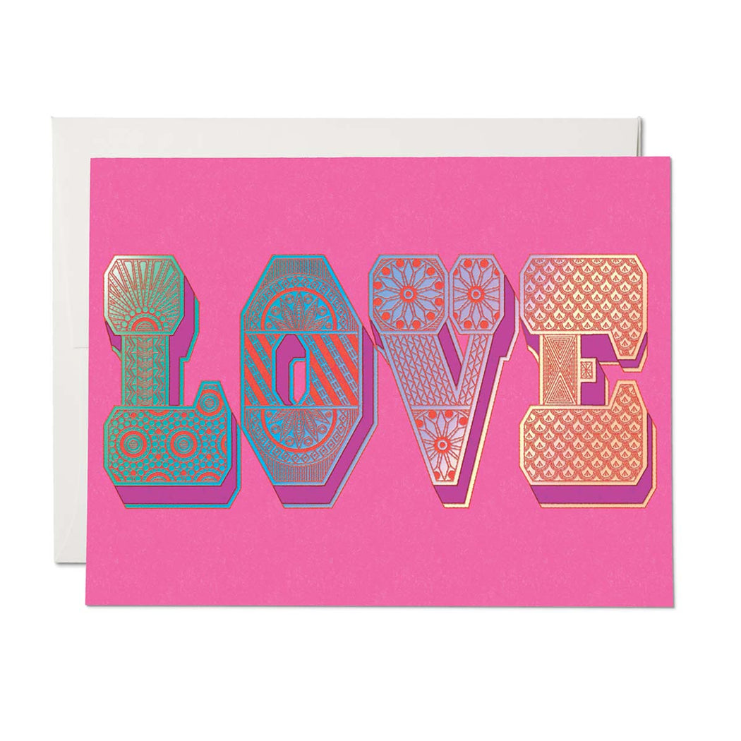 Love Typography Greeting Card - Lockwood Shop - Red Cap Cards