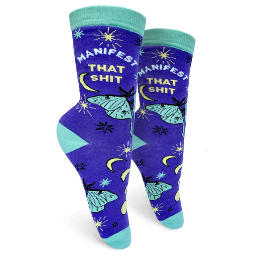 Manifest That Shit Women's Crew Socks - Lockwood Shop - Groovy Things co