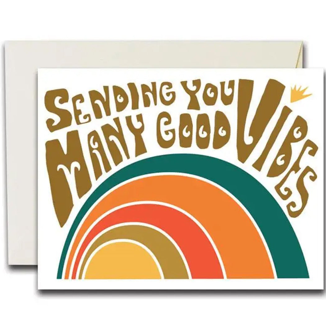 Many Good Vibes Greeting Card - Lockwood Shop - The Rainbow Vision