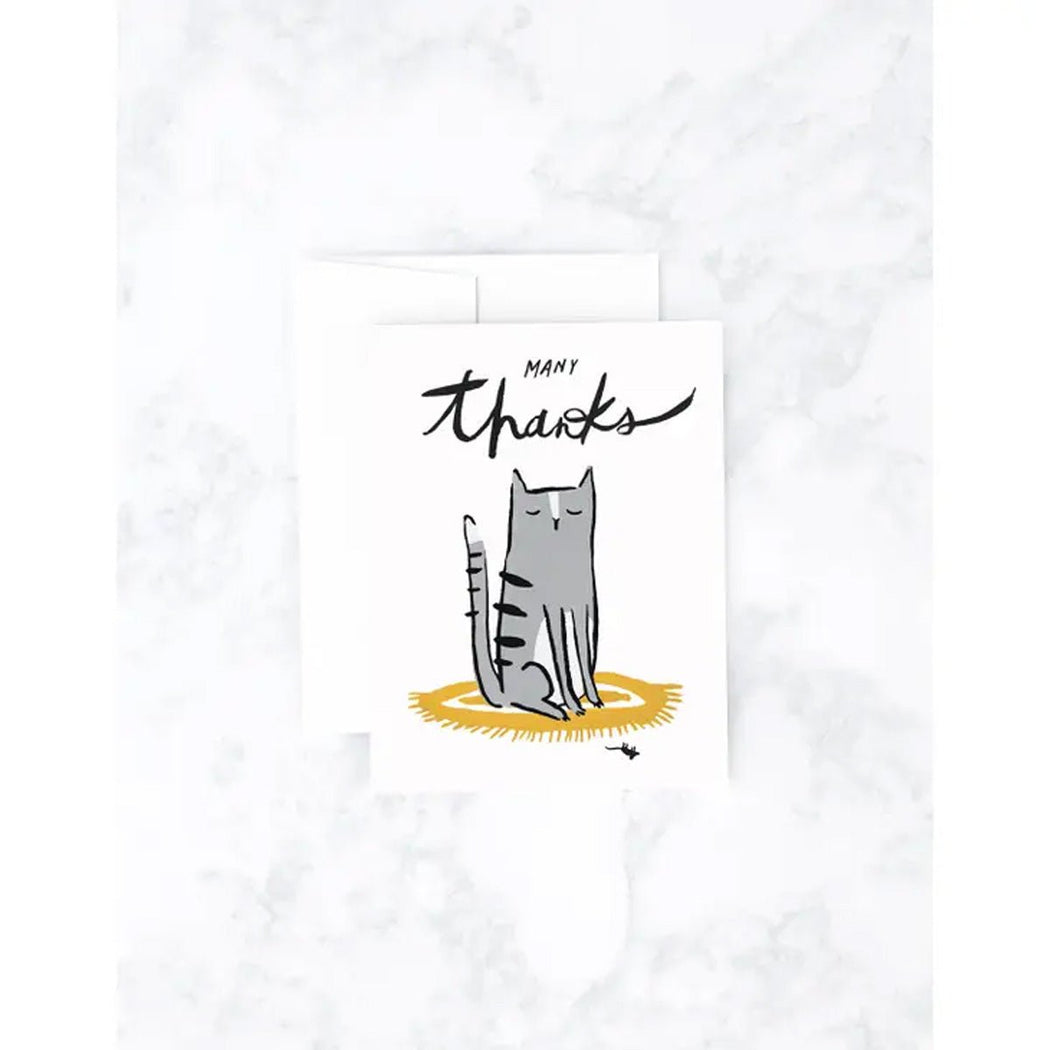Many Thanks Cat Greeting Card - Lockwood Shop - Idlewild Co