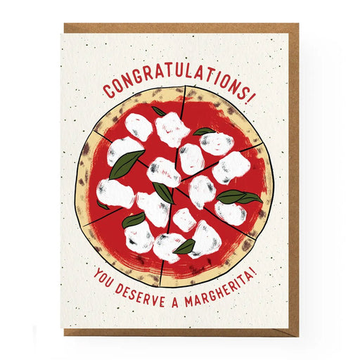 Margherita Pizza Congrats Greeting Card - Lockwood Shop - Boss Dotty Paper Co