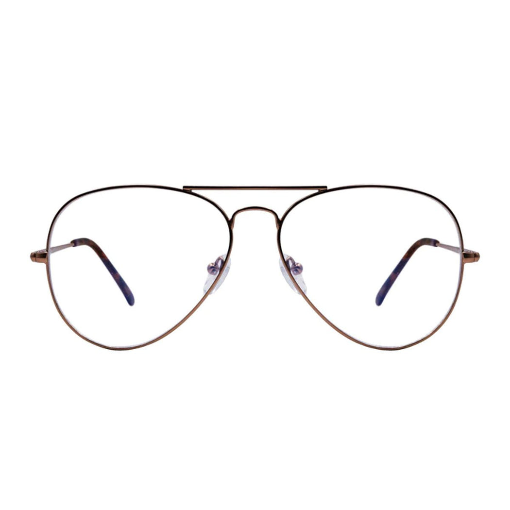 Maverick Blue Light Blocker Glasses - Brown - Lockwood Shop - Gabriel + Simone