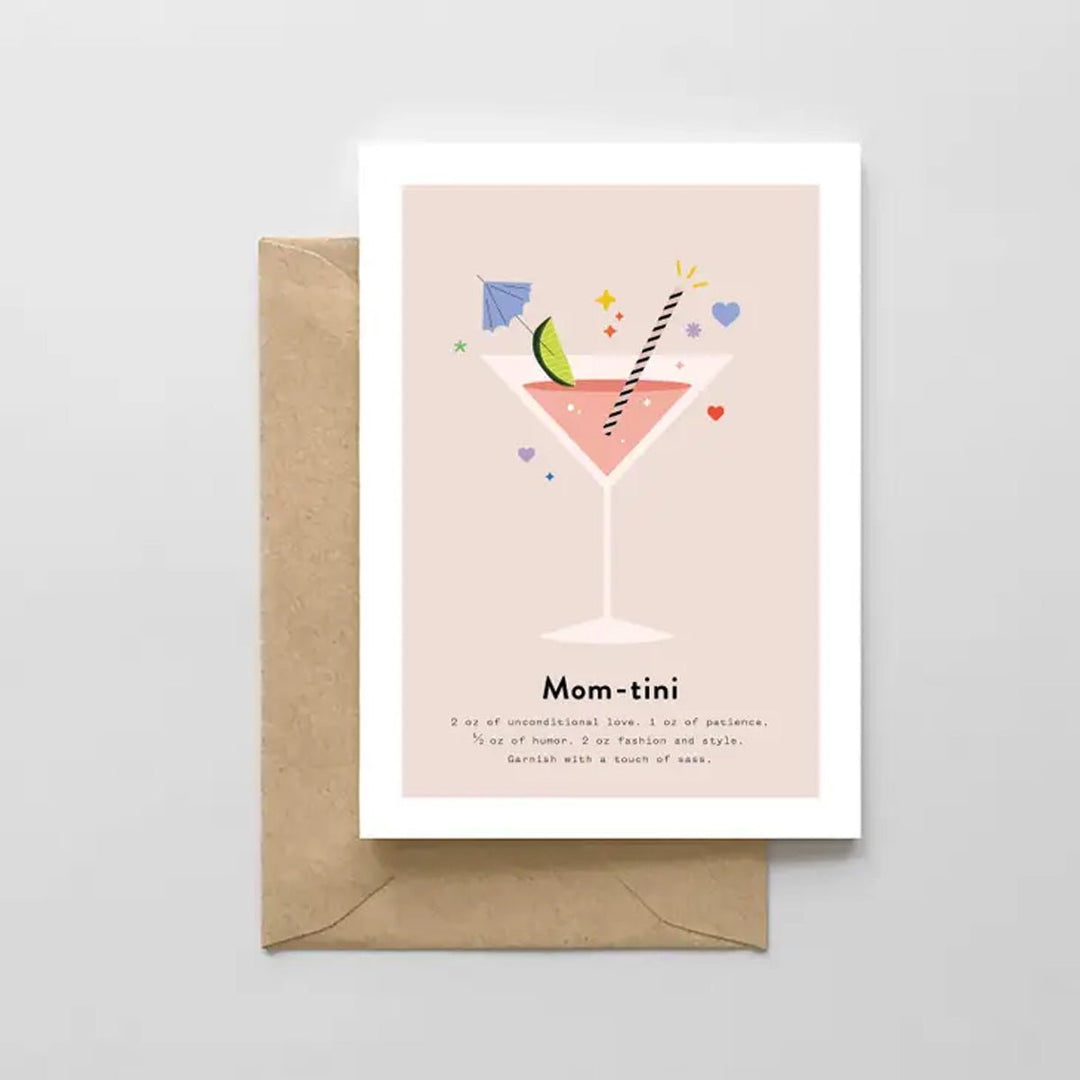 Mom-tini Drink Greeting Card - Lockwood Shop - Spaghetti &amp; Meatballs
