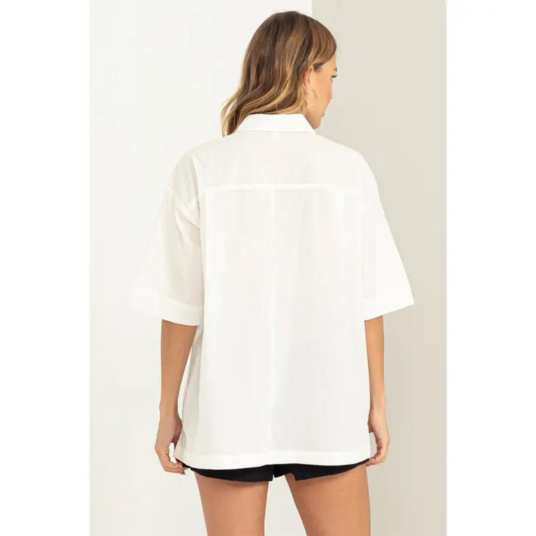 Mood Setter Oversized Shirt in Off-White - Lockwood Shop - Hyfve