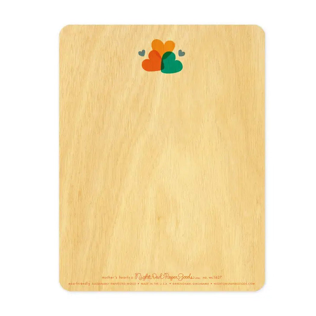 Mother Hearts Wood Greeting Card - Lockwood Shop - Night Owl Paper Goods