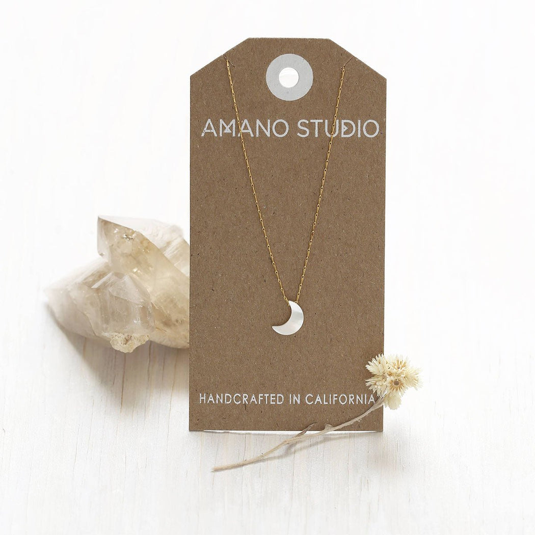 Mother of Pearl Moon Necklace - Lockwood Shop - Amano