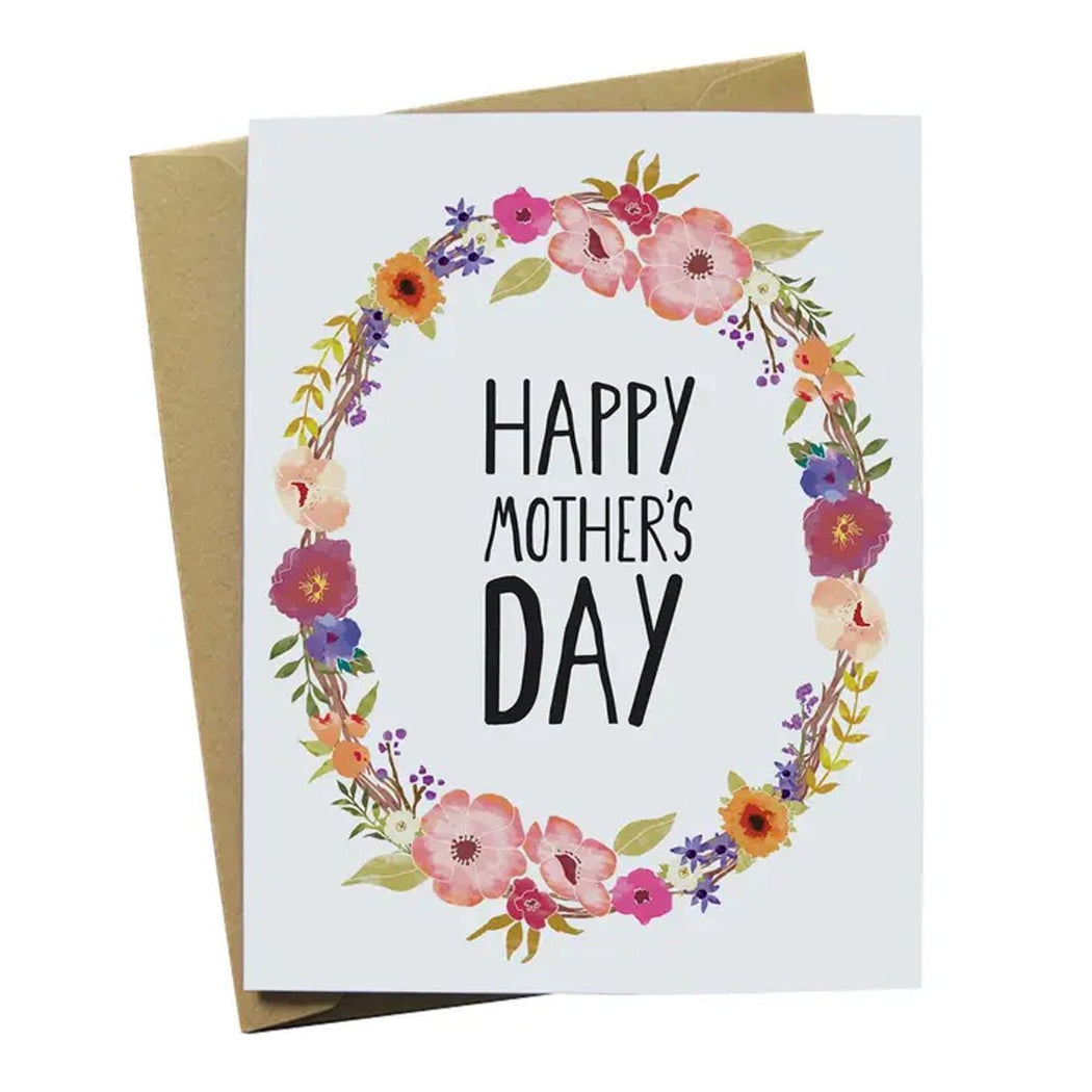 Mother's Day Floral Wreath Greeting Card - Lockwood Shop - Paper Wolf