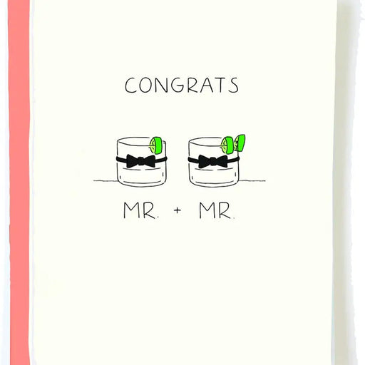 Mr. + Mr. Cocktails Gay Wedding Card - Lockwood Shop - Pop Paper