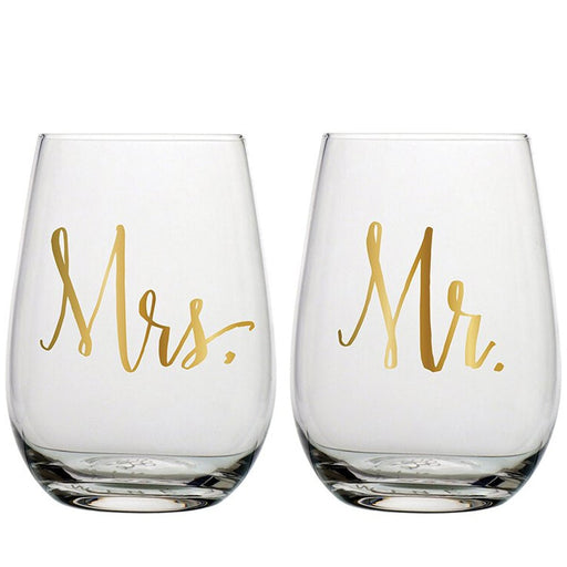 Mr & Mrs Wine Glass Set - Lockwood Shop - Slant Collections