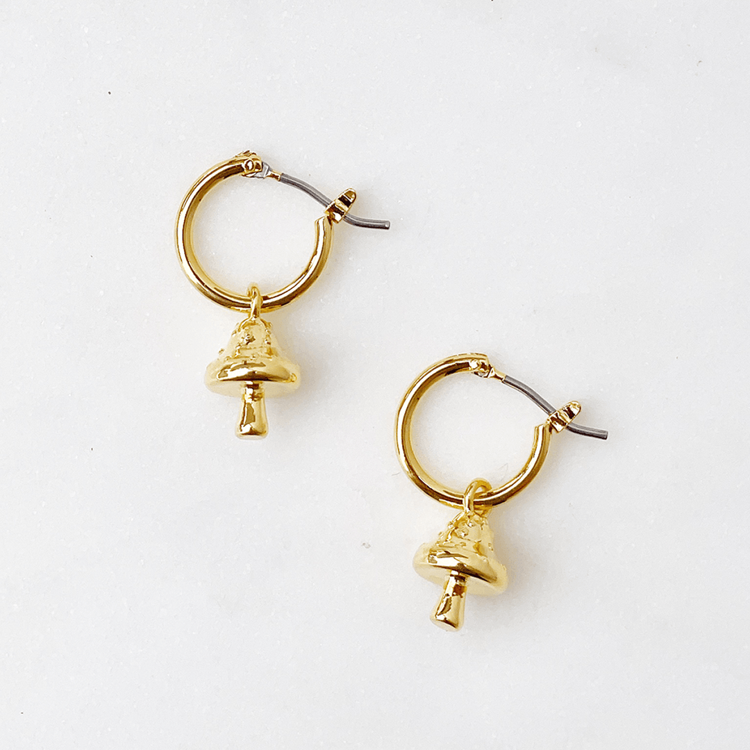 Mushroom Huggie Earrings - Lockwood Shop - Lucky Collective