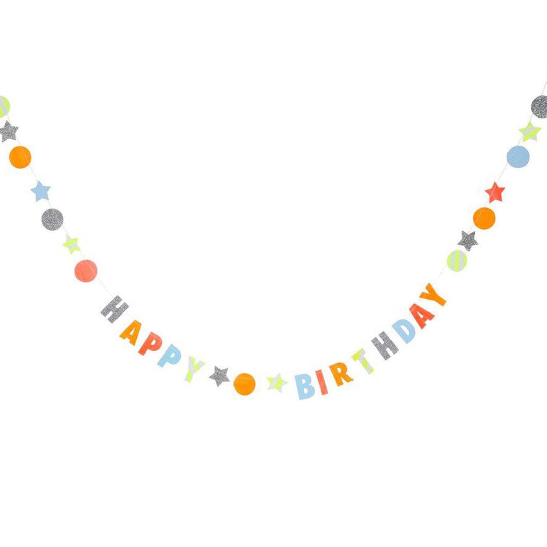 Neon Birthday Garland Card - Lockwood Shop - Meri Meri