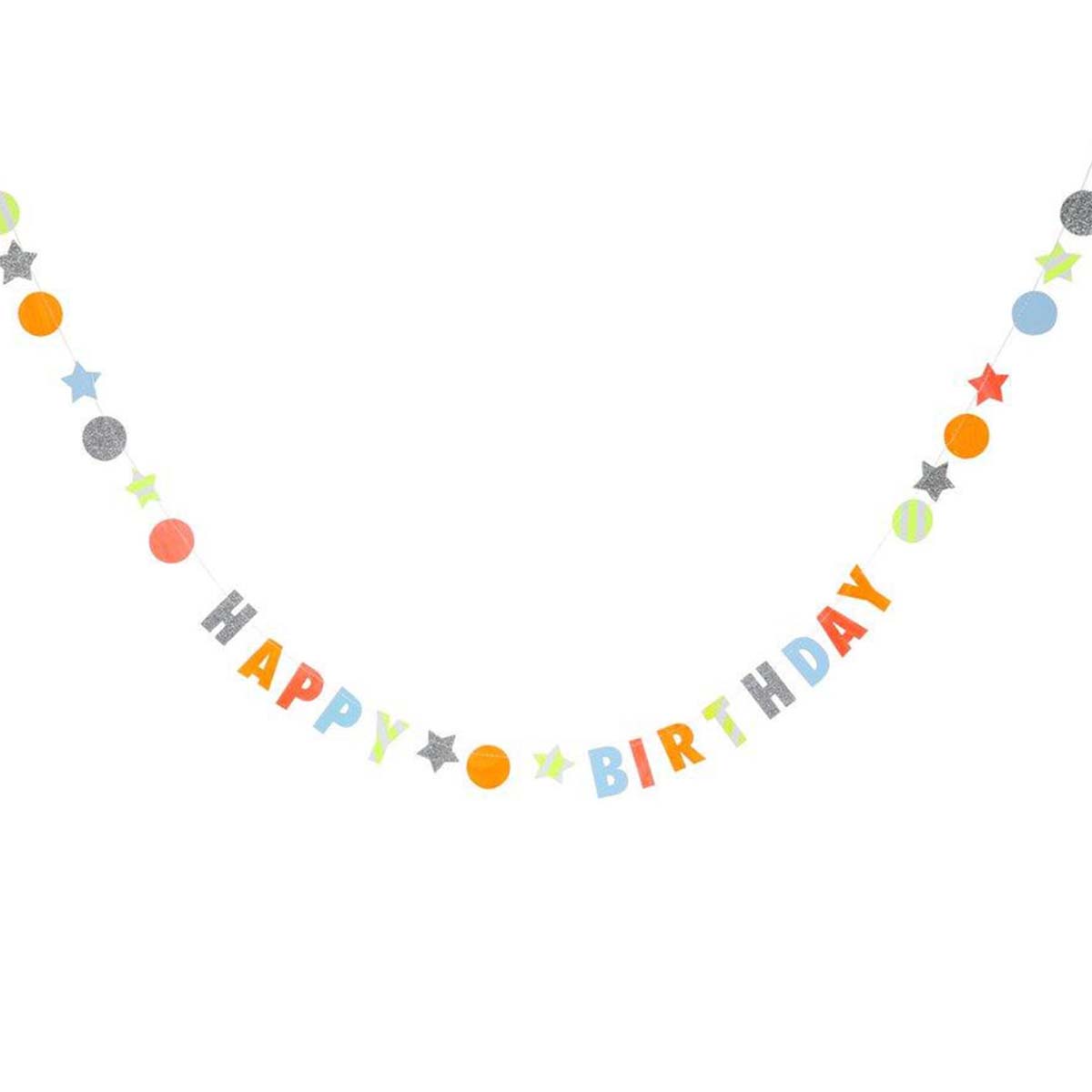Neon Birthday Garland Card - Lockwood Shop - Meri Meri