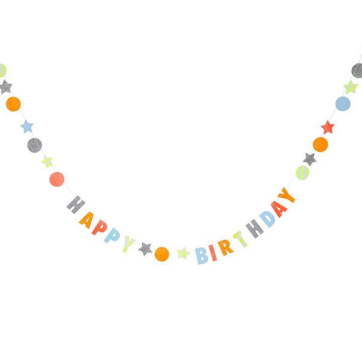 Neon Birthday Garland Card - Lockwood Shop - Meri Meri
