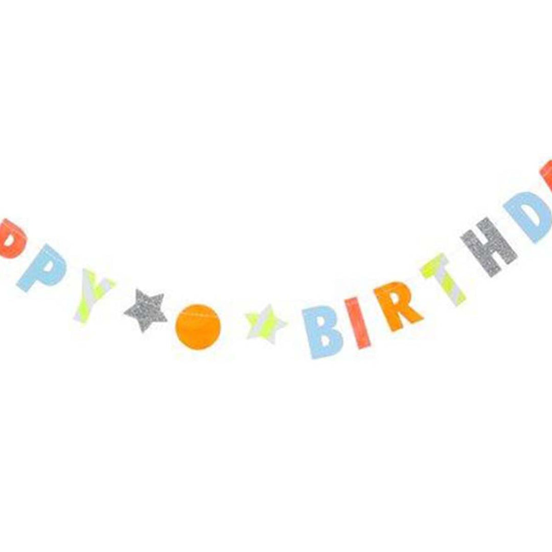 Neon Birthday Garland Card - Lockwood Shop - Meri Meri