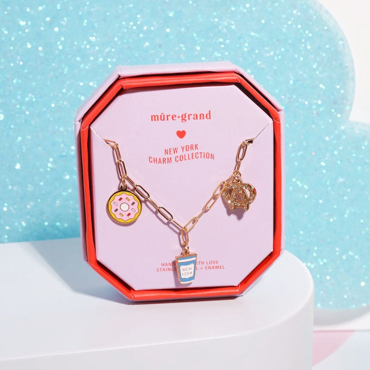 New York Cheap Eats Enamel Charm Necklace - Lockwood Shop - Mure &amp; Grand