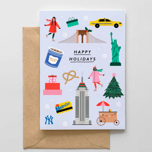 New York City Holiday Icons Greeting Card - Lockwood Shop - Spaghetti & Meatballs