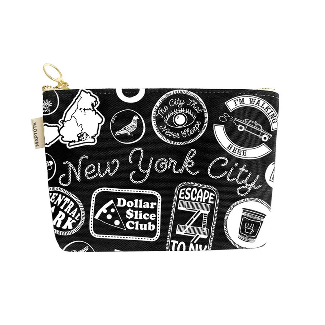 New York City Pins & Patches Zip Pouch - Lockwood Shop - Maptote