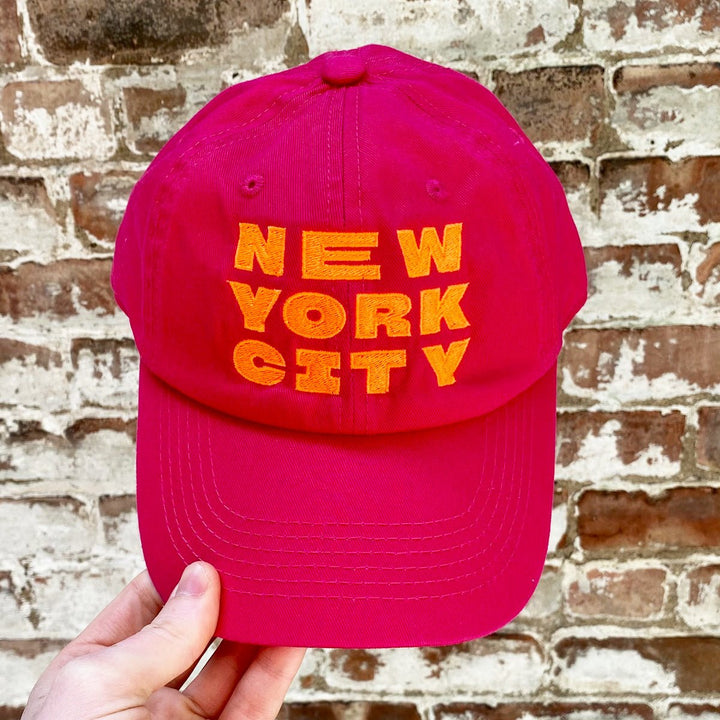 New York City Stack Hat- D. Pink w/ Safety Orange - Lockwood Shop - J &amp; Jin Trading Corp