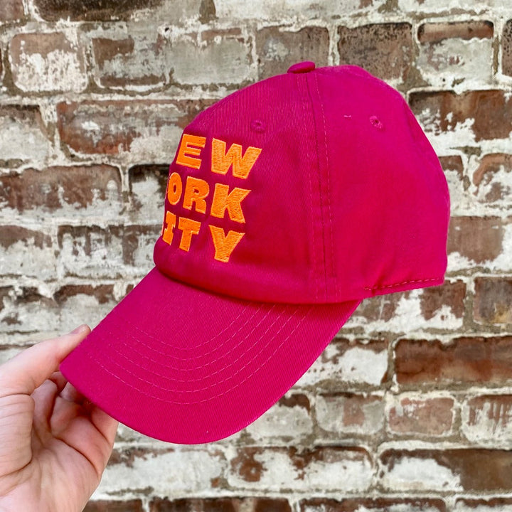 New York City Stack Hat- D. Pink w/ Safety Orange - Lockwood Shop - J &amp; Jin Trading Corp