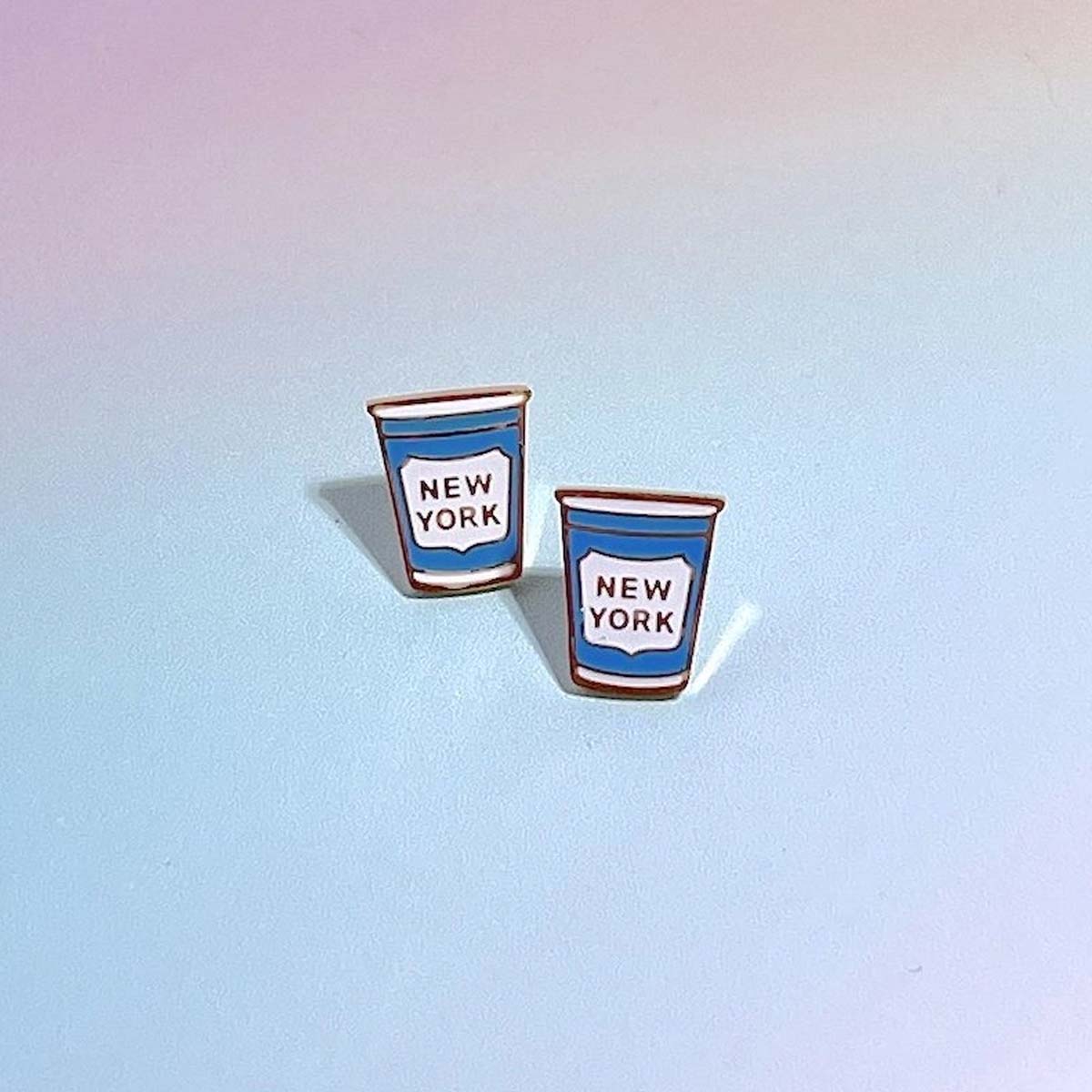 New York Coffee Cup Enamel Charm Stud Earrings - Lockwood Shop - Mure & Grand