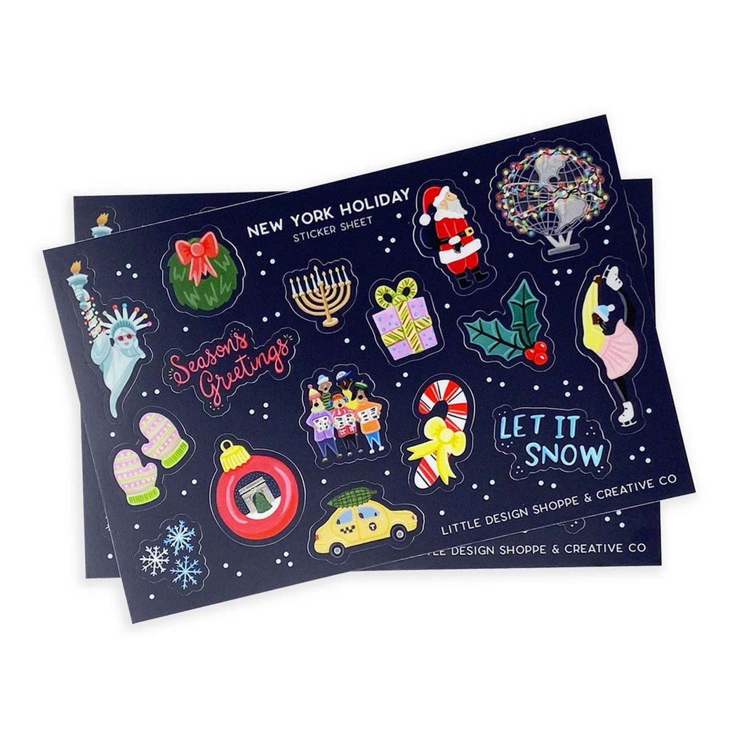 New York Holiday Sticker Sheet - Set/2 - Lockwood Shop - Little Design Shoppe & Creative Co
