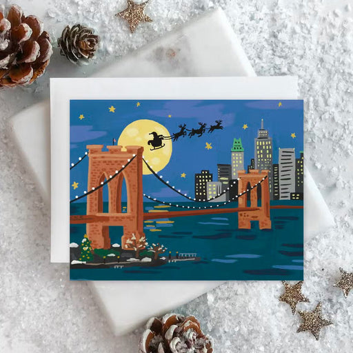 NYC Holiday: Brooklyn Bridge Greeting Card - Lockwood Shop - Idlewild Co