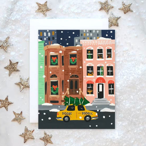 NYC Holiday: Brownstone Greeting Card - Lockwood Shop - Idlewild Co