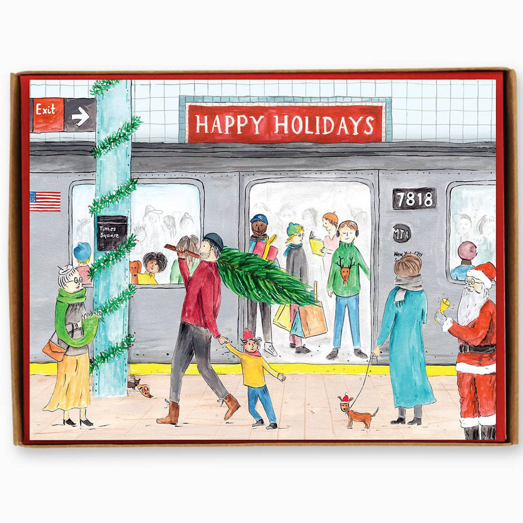 NYC Subway Holiday - Box of 8 Cards - Lockwood Shop - Brockton Village