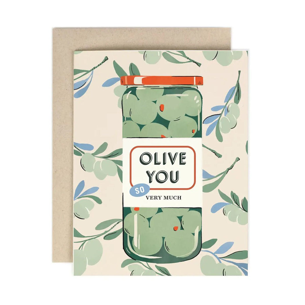 OIive You Jar Greeting Card - Lockwood Shop - Amy Heitman