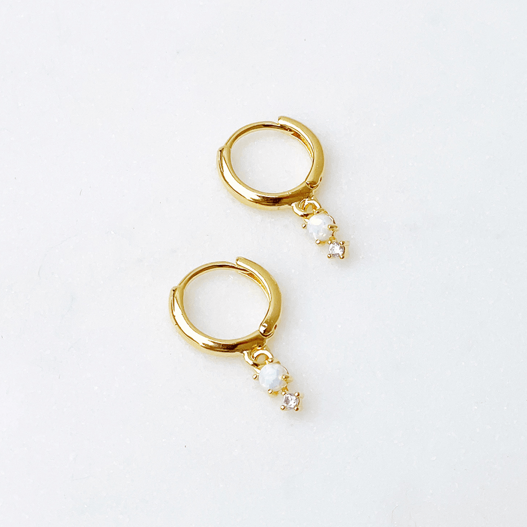 Opal Drop Huggie Earrings - Lockwood Shop - Lucky Collective