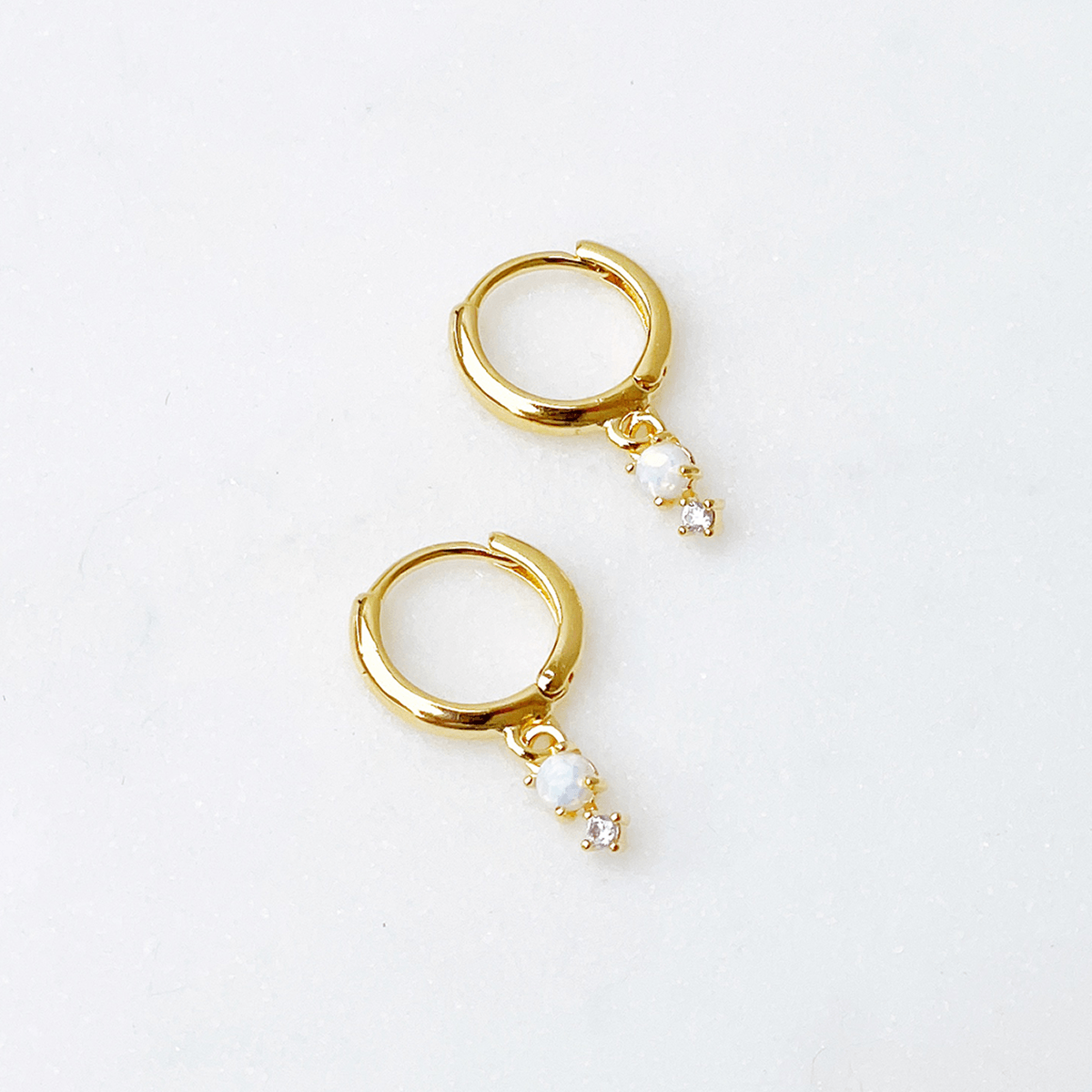 Opal Drop Huggie Earrings - Lockwood Shop - Lucky Collective