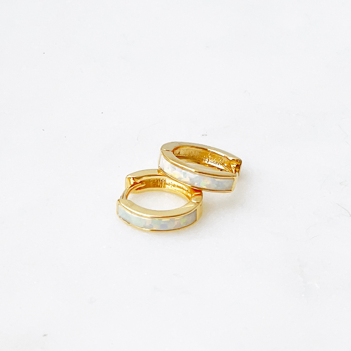 Opal Huggie Earrings - Lockwood Shop - Lucky Collective