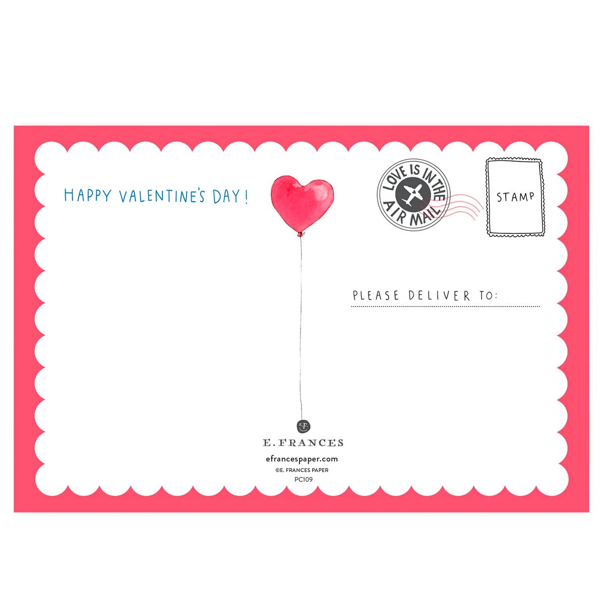 Paper Hearts Valentine Postcard - Lockwood Shop - E Frances Paper