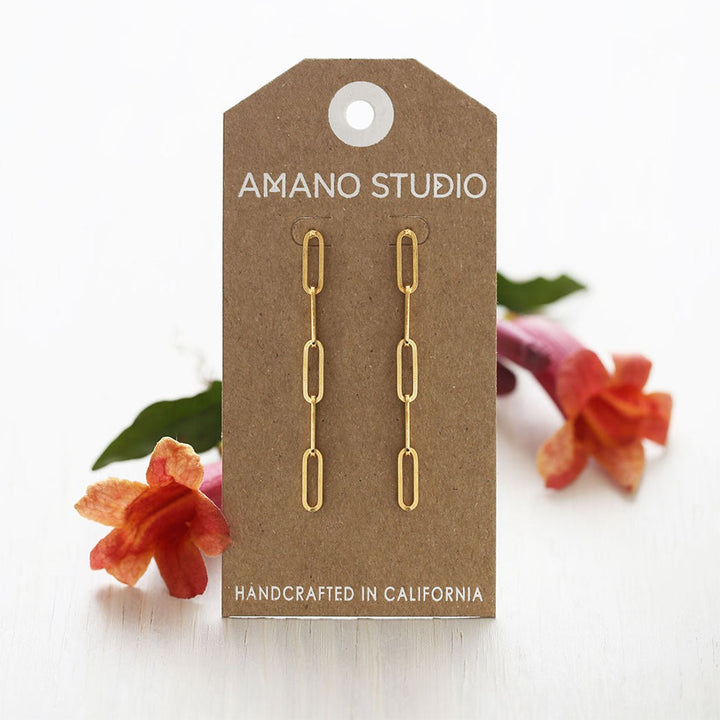 Paperclip Chain Earrings - Lockwood Shop - Amano