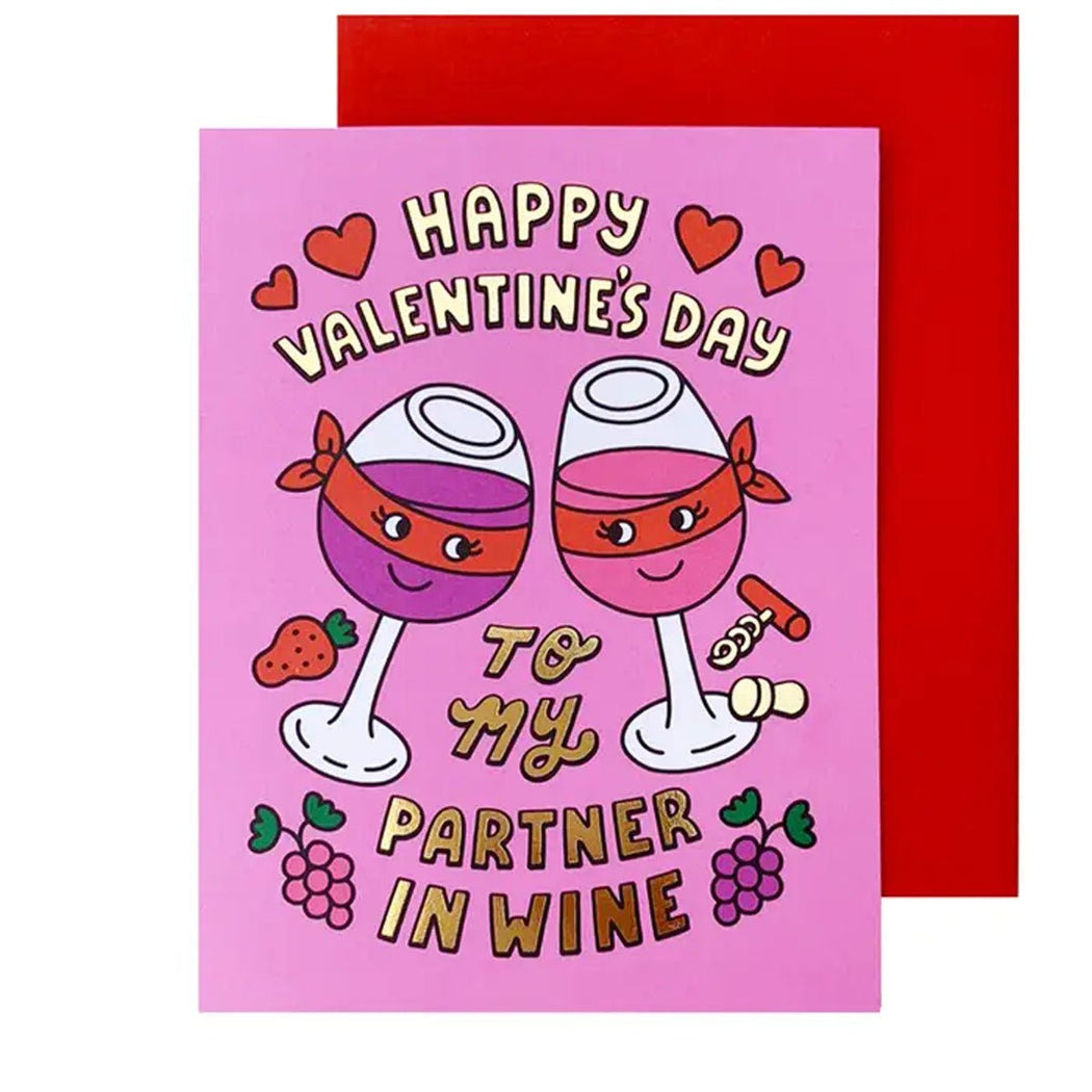 Partner in Wine Valentine Card - Lockwood Shop - The Social Type