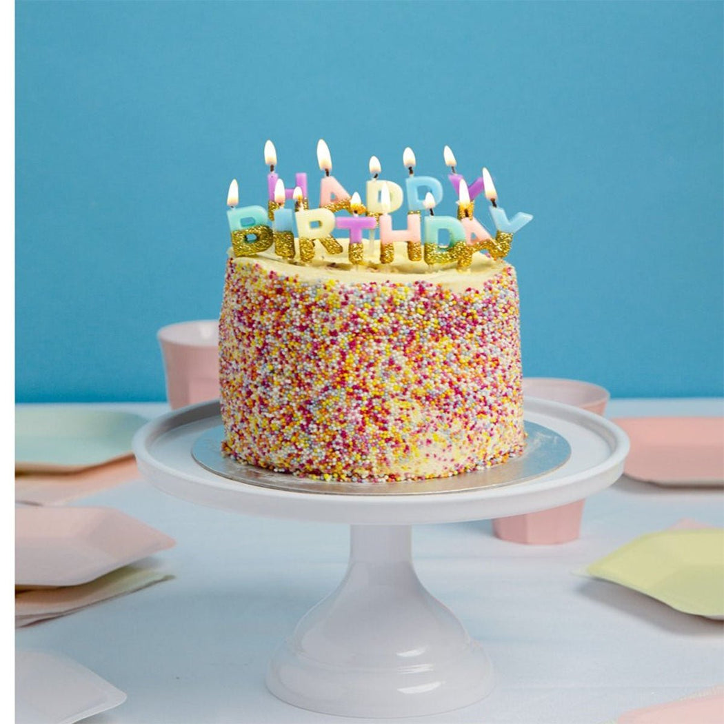 Pastel Glitter Dipped HBD Candle - Lockwood Shop - Talking Tables